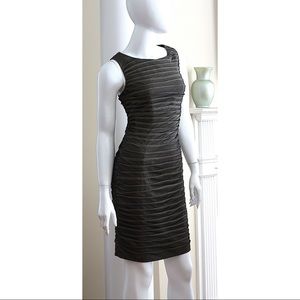 Adrianna Papell Dress NWT SZ 6 Black Gold Ruched
